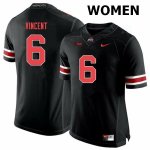 Women's Ohio State Buckeyes #6 Taron Vincent Black Out Nike NCAA College Football Jersey New Style JMT6644JR